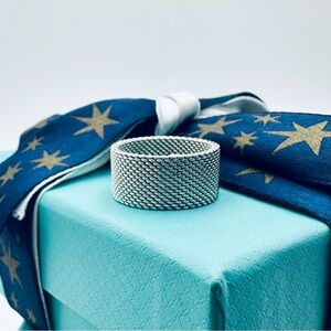 Tiffany & Co. Somerset Mesh Ring in Sterling Silver Size 6.25